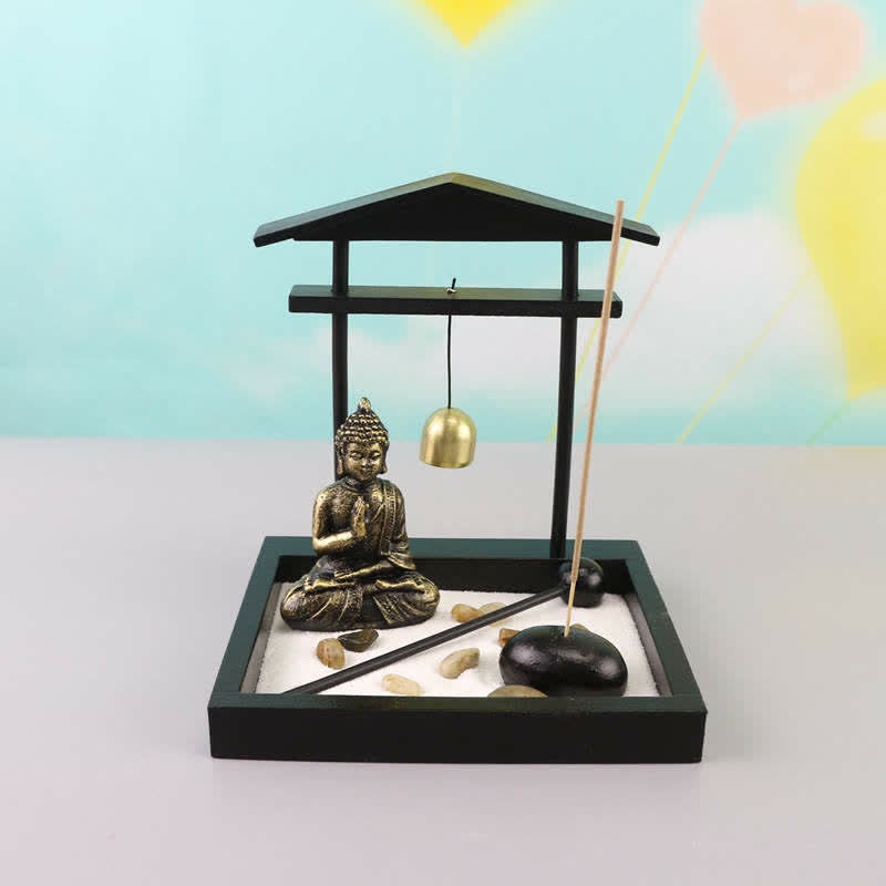 Buddha Statue Meditation Zen Garden Set 15cm