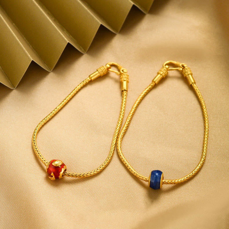 Om Mani Padme Hum Copper & 18K Gold Peace Bracelet