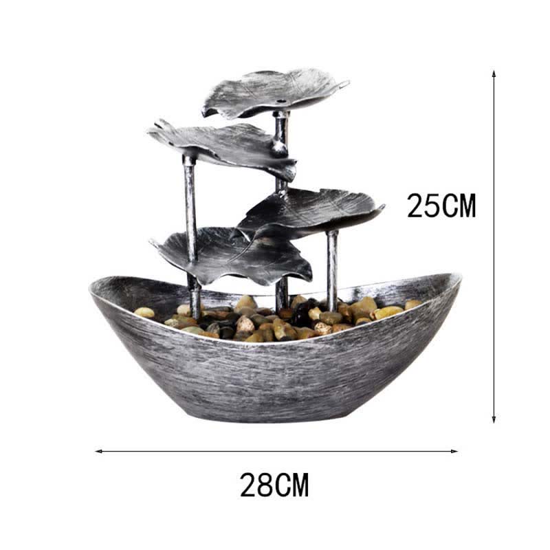 Lotus Leaf Waterfall Fountain with LED | Spiritual Home Accent