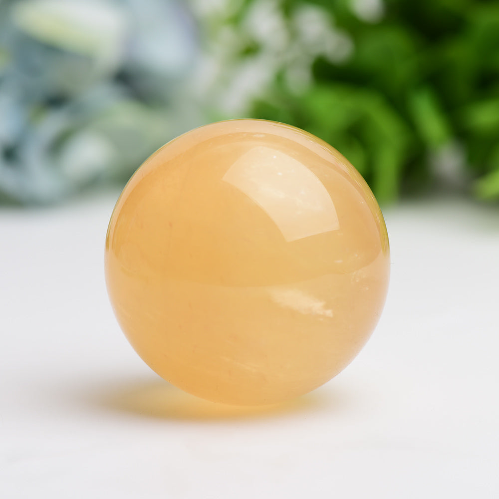 2.0-2.4 inch Honey Calcite Crystal Sphere for Energy Healing