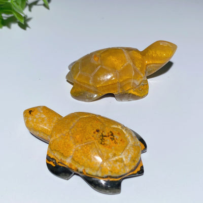 2.0-2.5 Inch Bumblebee Jasper Crystal Turtle Figurine for Healing