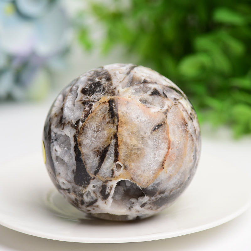 2.0-3.0 Inch Druzy Zinc Crystal Healing Sphere Display