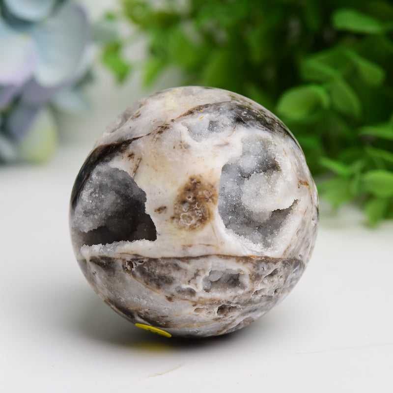 2.0-3.0 Inch Druzy Zinc Crystal Healing Sphere Display