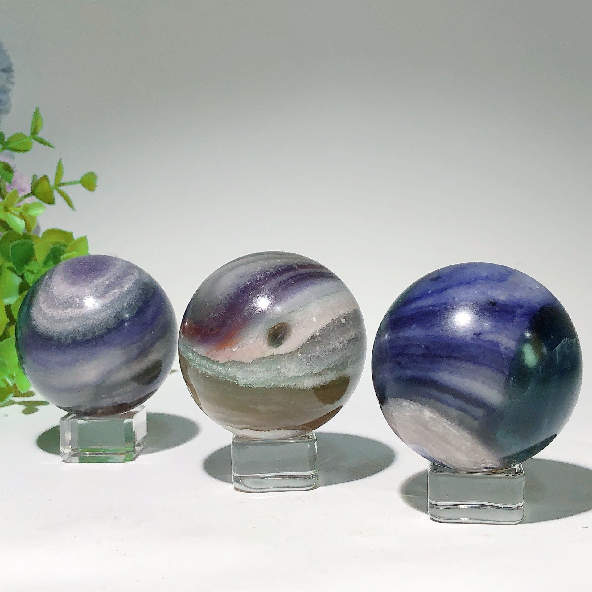 2.0-3.0 Inch Fluorite Crystal Sphere for Healing & Balance