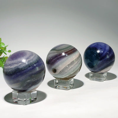 2.0-3.0 Inch Fluorite Crystal Sphere for Healing & Balance