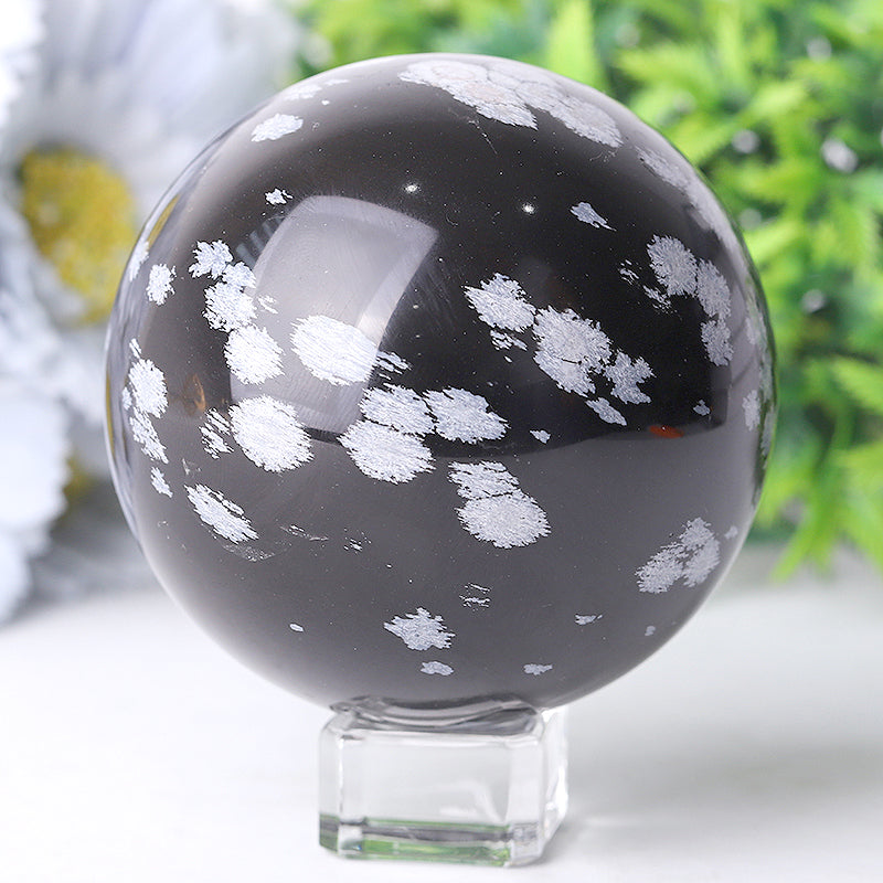 2.0-4.0 inch Snowflake Obsidian Crystal Spheres for Healing