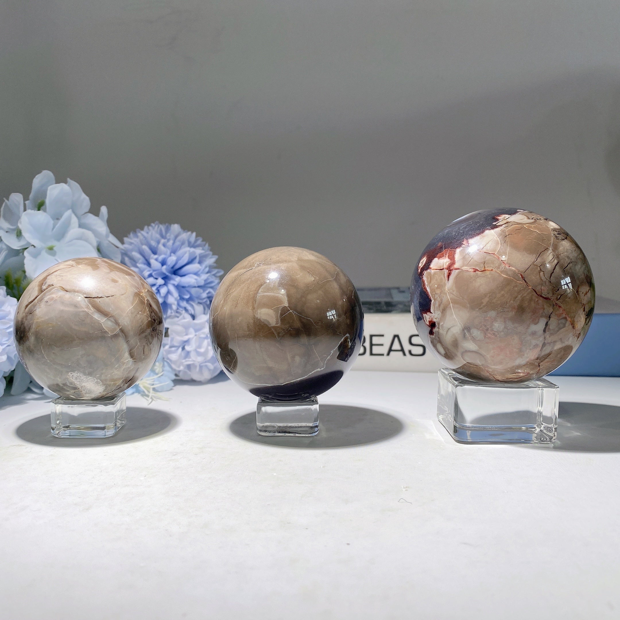 2.0-4.0 Inch Volcano Agate Crystal Sphere for Healing & Energy