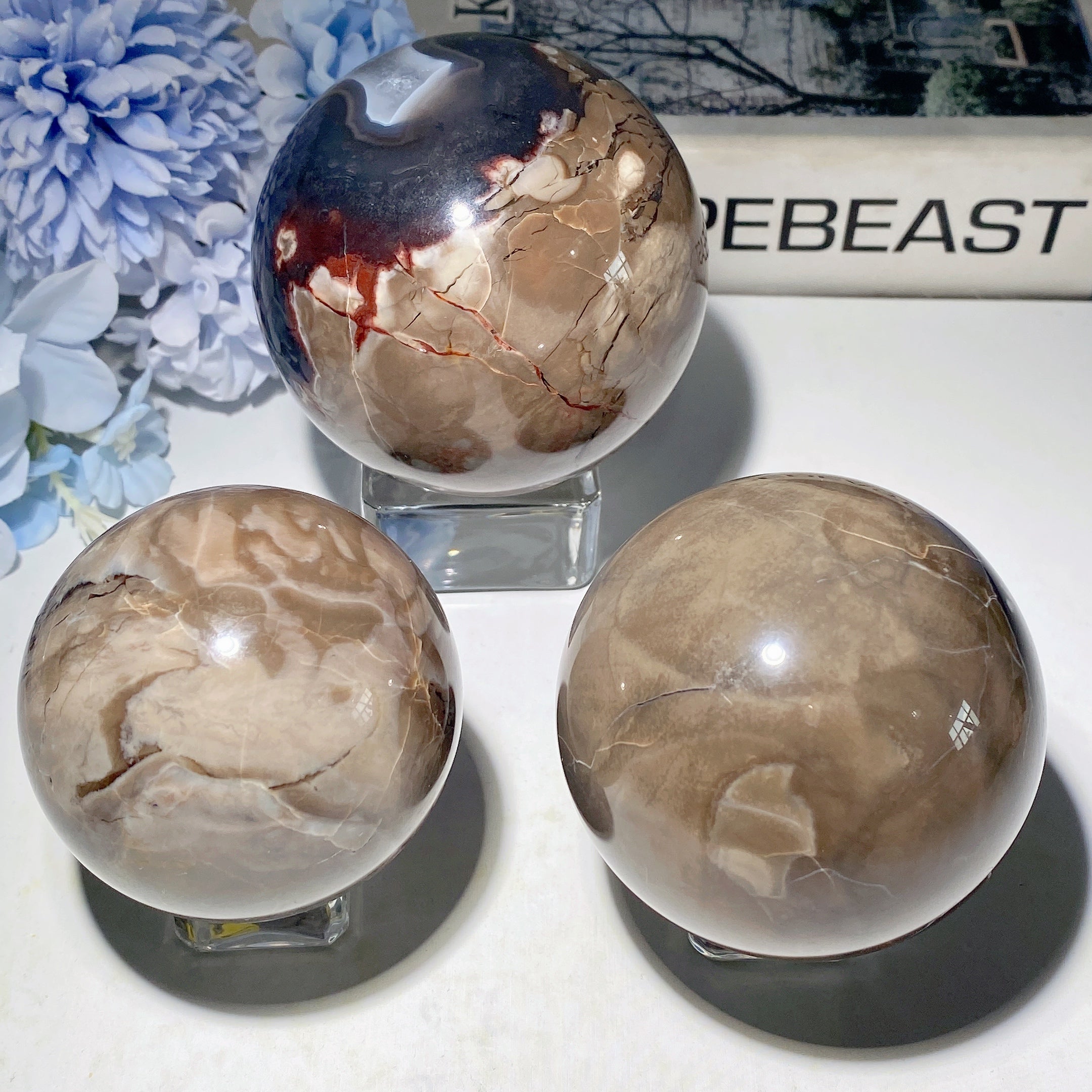 2.0-4.0 Inch Volcano Agate Crystal Sphere for Healing & Energy