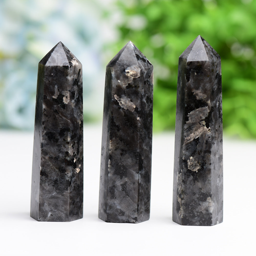 2.0-4.5 inch Larvikite Crystal Points for Energy Healing