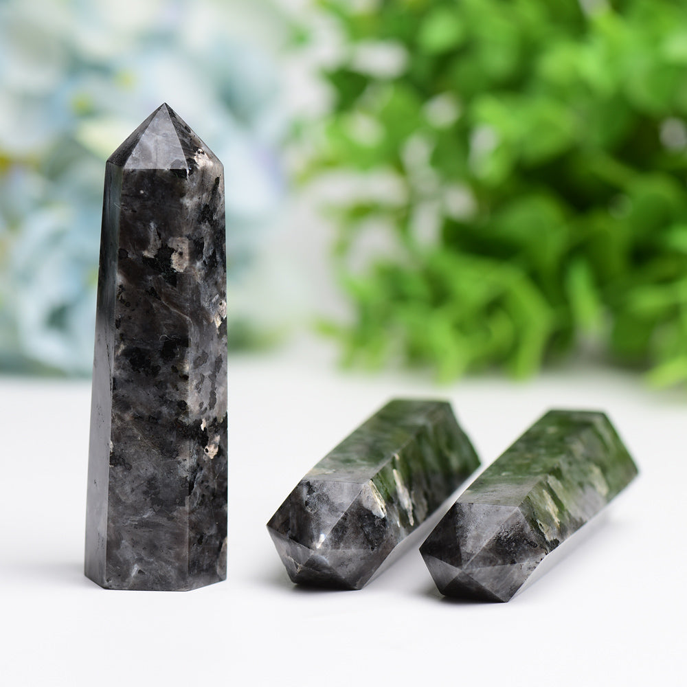 2.0-4.5 inch Larvikite Crystal Points for Energy Healing