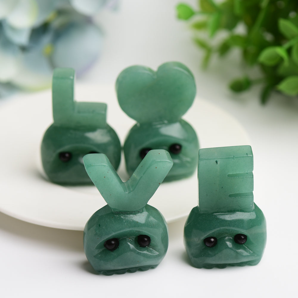 2.0" Green Aventurine & Honey Calcite LOVE Letters Set