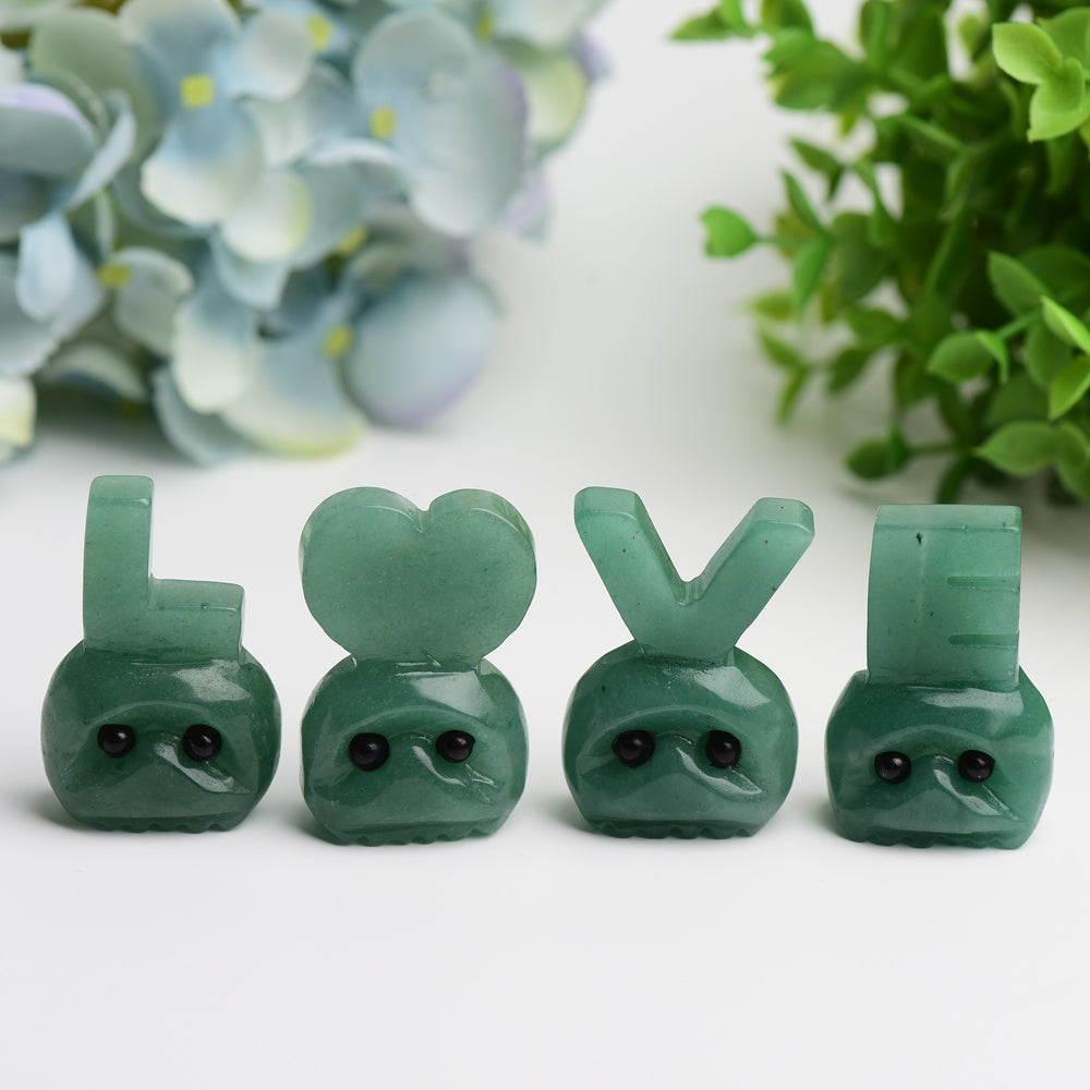 2.0" Green Aventurine & Honey Calcite LOVE Letters Set
