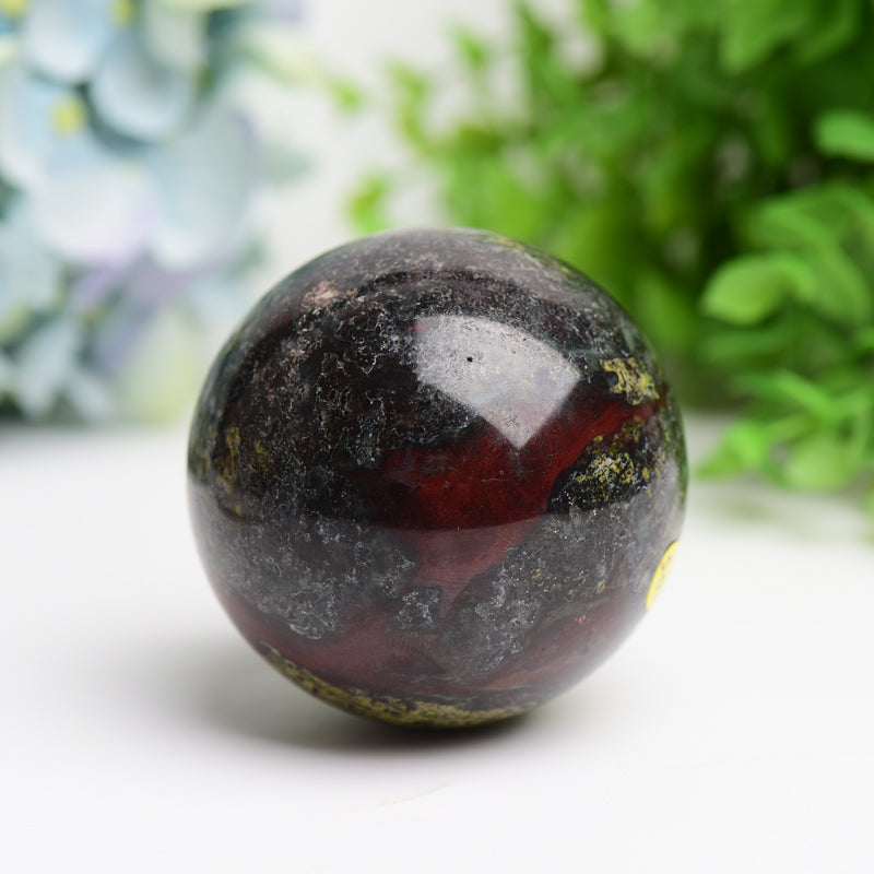 2.0 Inch Dragon Blood Stone Crystal Sphere for Energy Healing