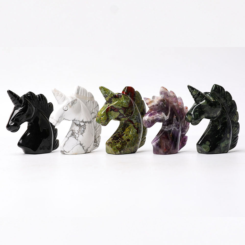 2.0 inch Howlite Unicorn Crystal Carving Figurine
