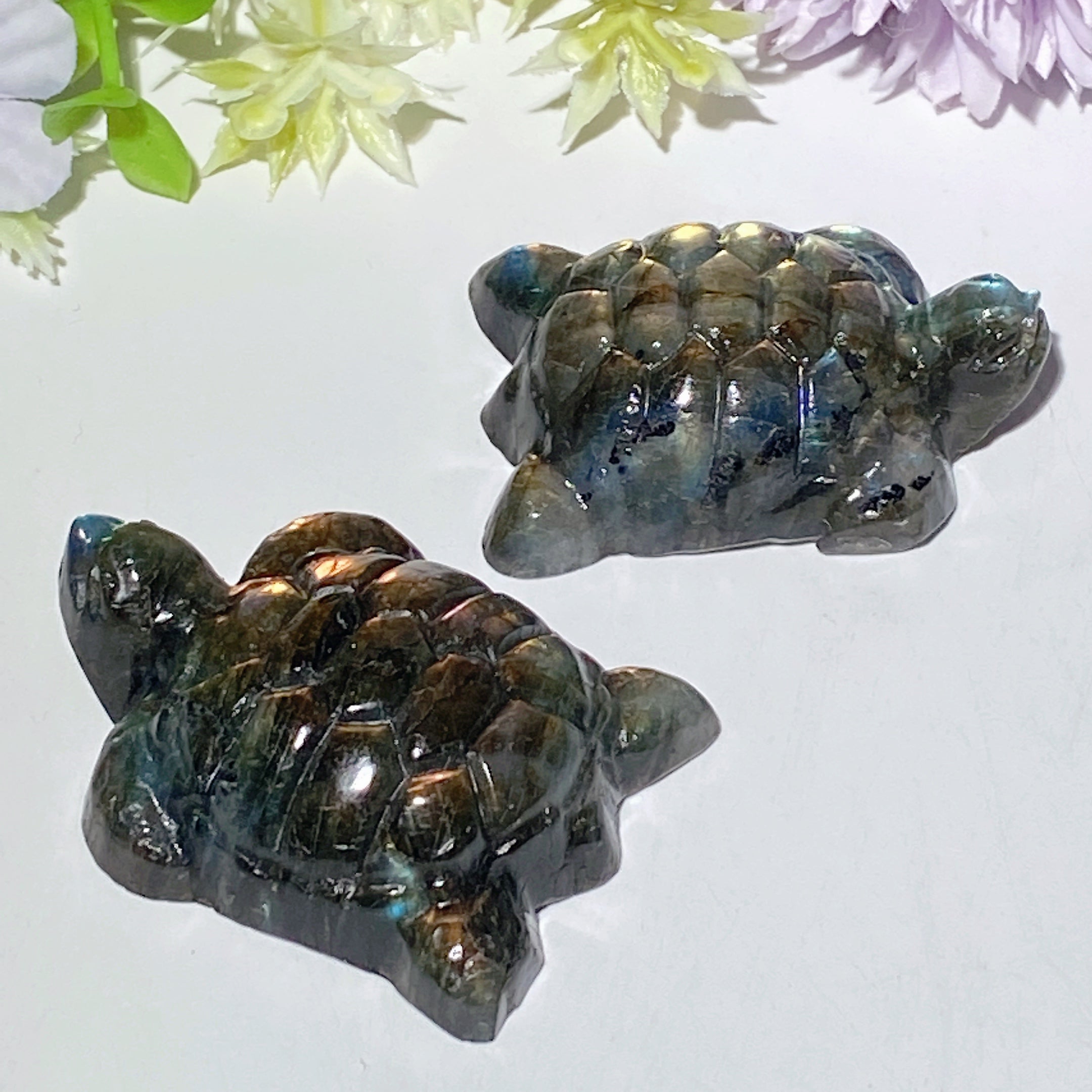 2.0 inch Labradorite Crystal Turtle Figurine for Healing