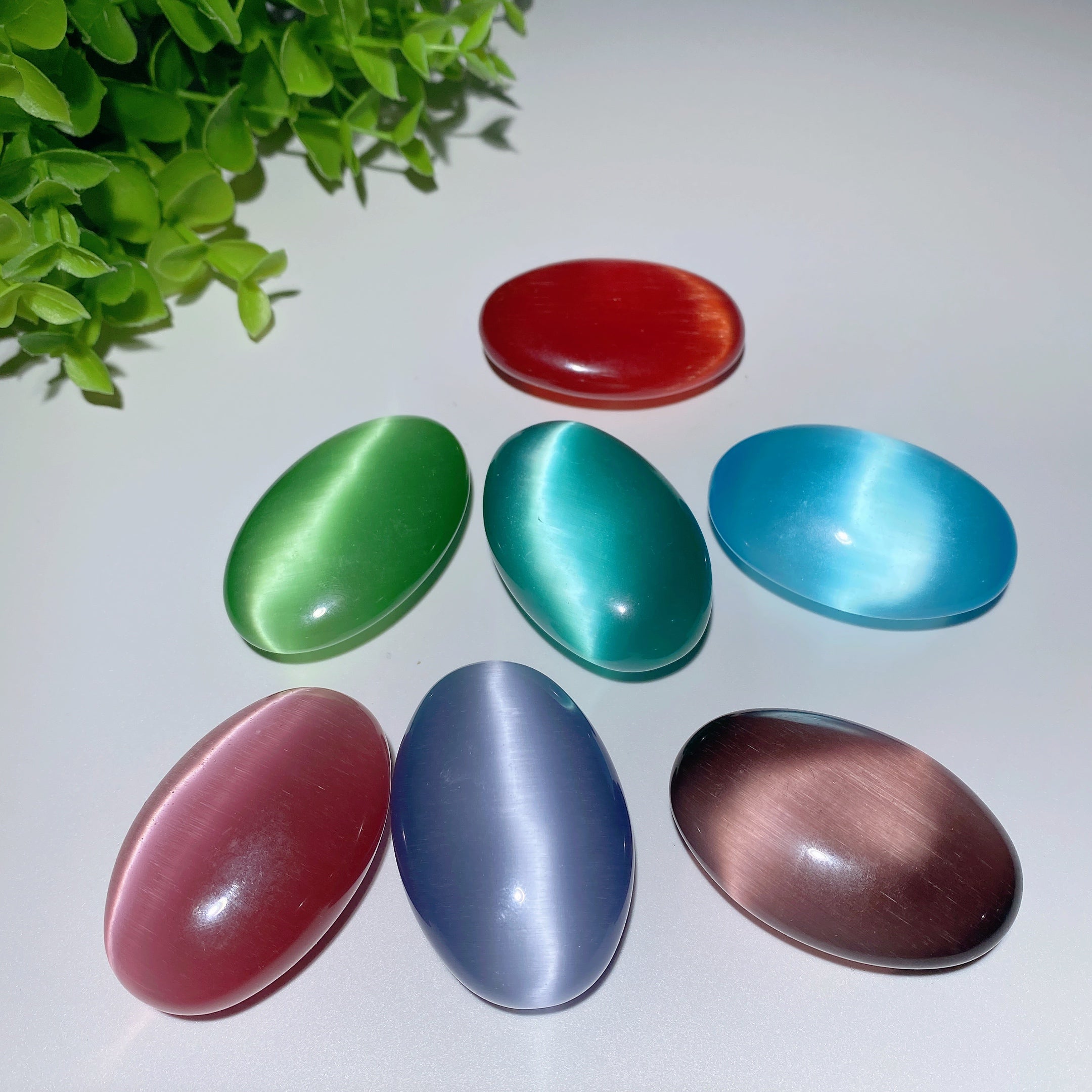 2.0 inch Mixed Cat's Eye Palm Stone for Healing Energy