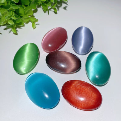 2.0 inch Mixed Cat's Eye Palm Stone for Healing Energy