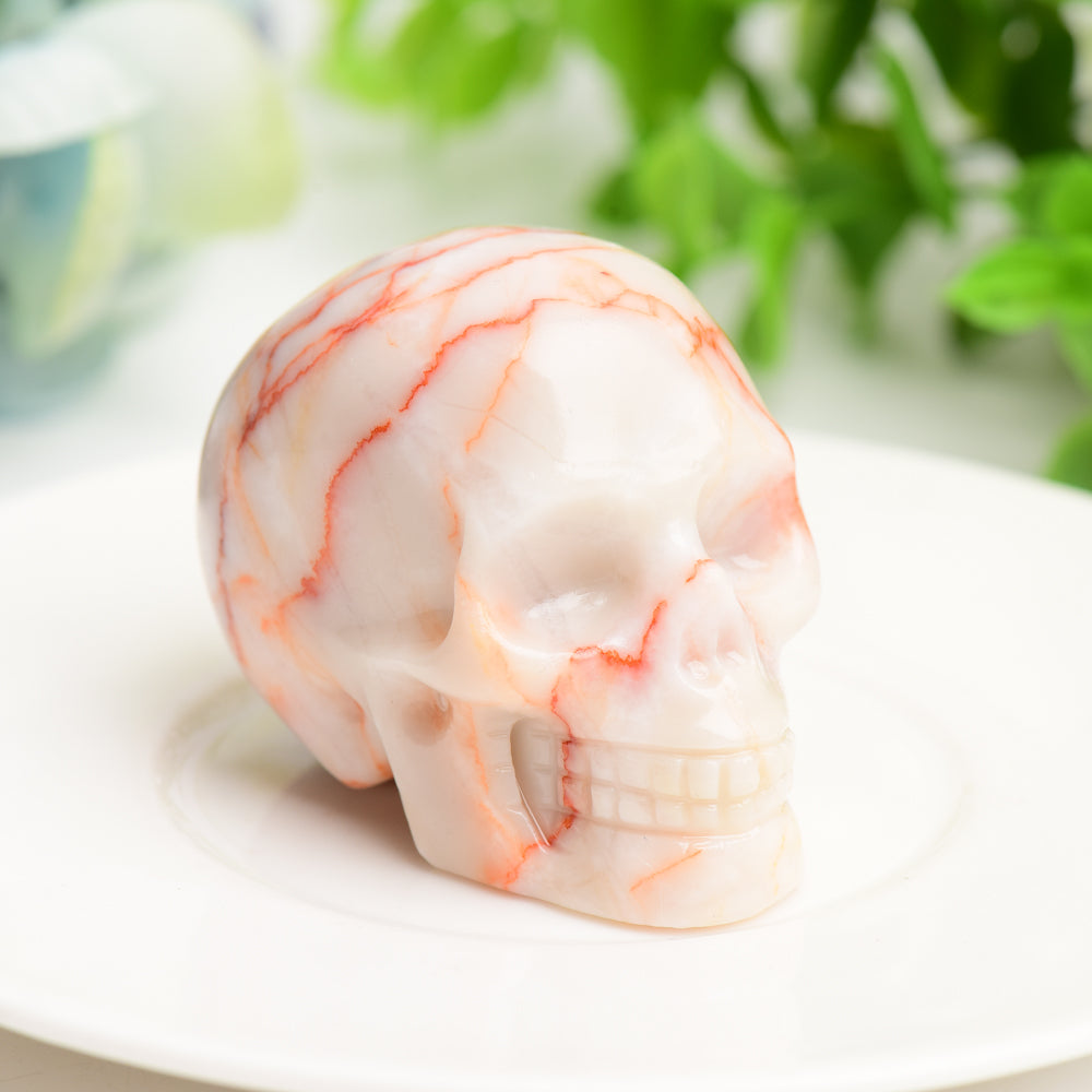 2.0-Inch Mixed Crystal Skull Carving for Spiritual Healing