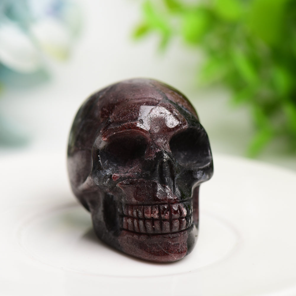 2.0-Inch Mixed Crystal Skull Carvings for Meditation & Healing