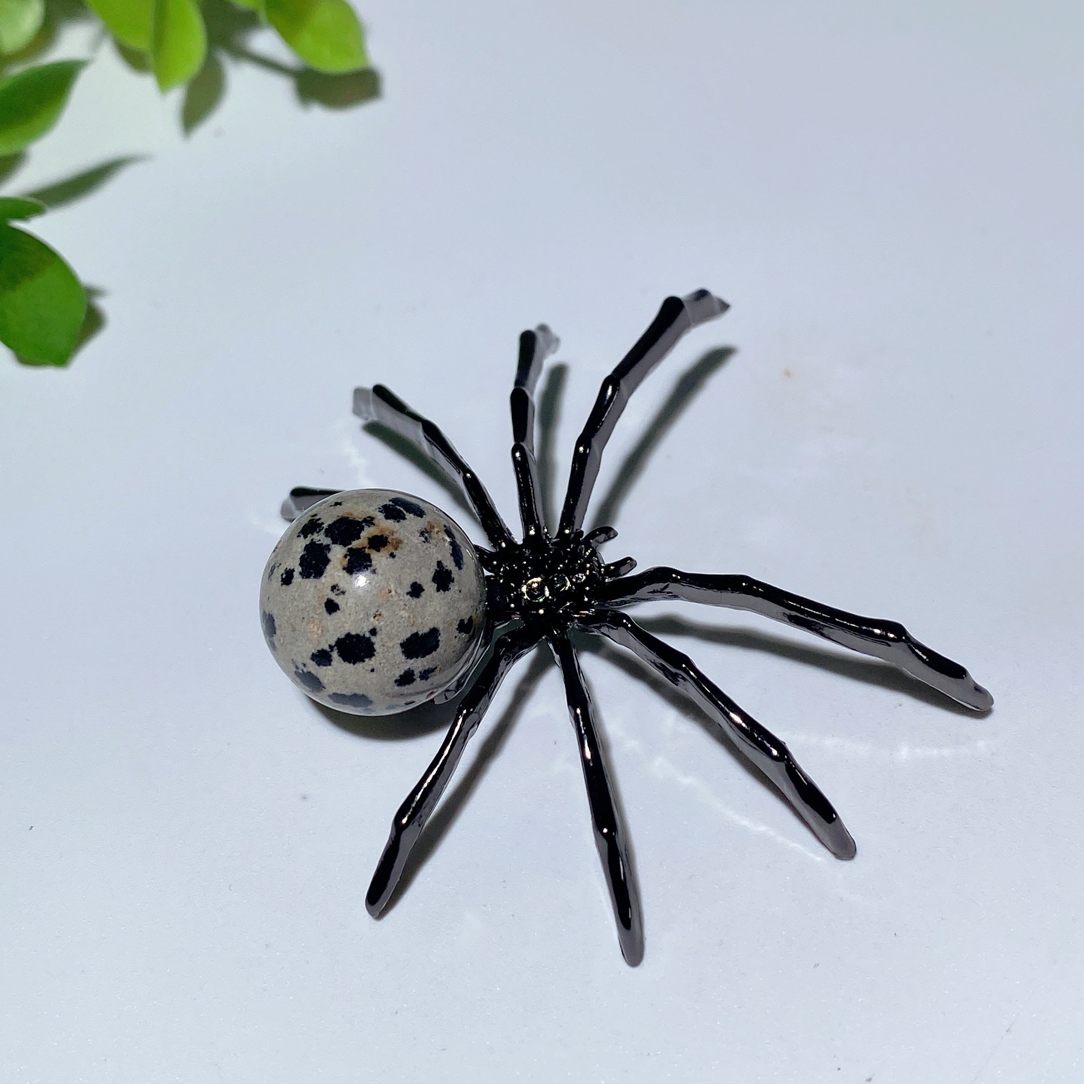 2.0 Inch Mixed Crystal Spider Figurine with Polished Gem Body