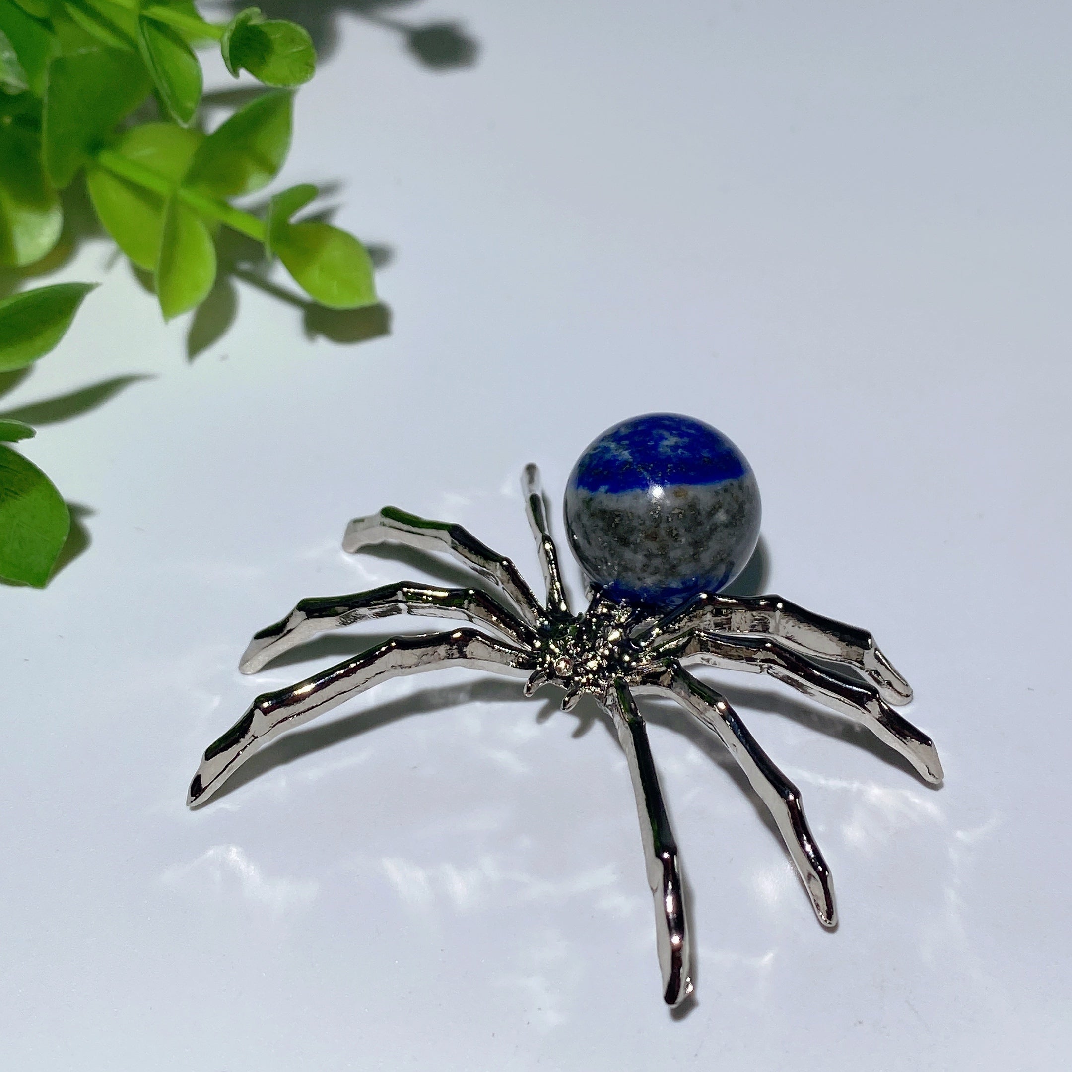 2.0 Inch Mixed Crystal Spider Figurine with Polished Gem Body