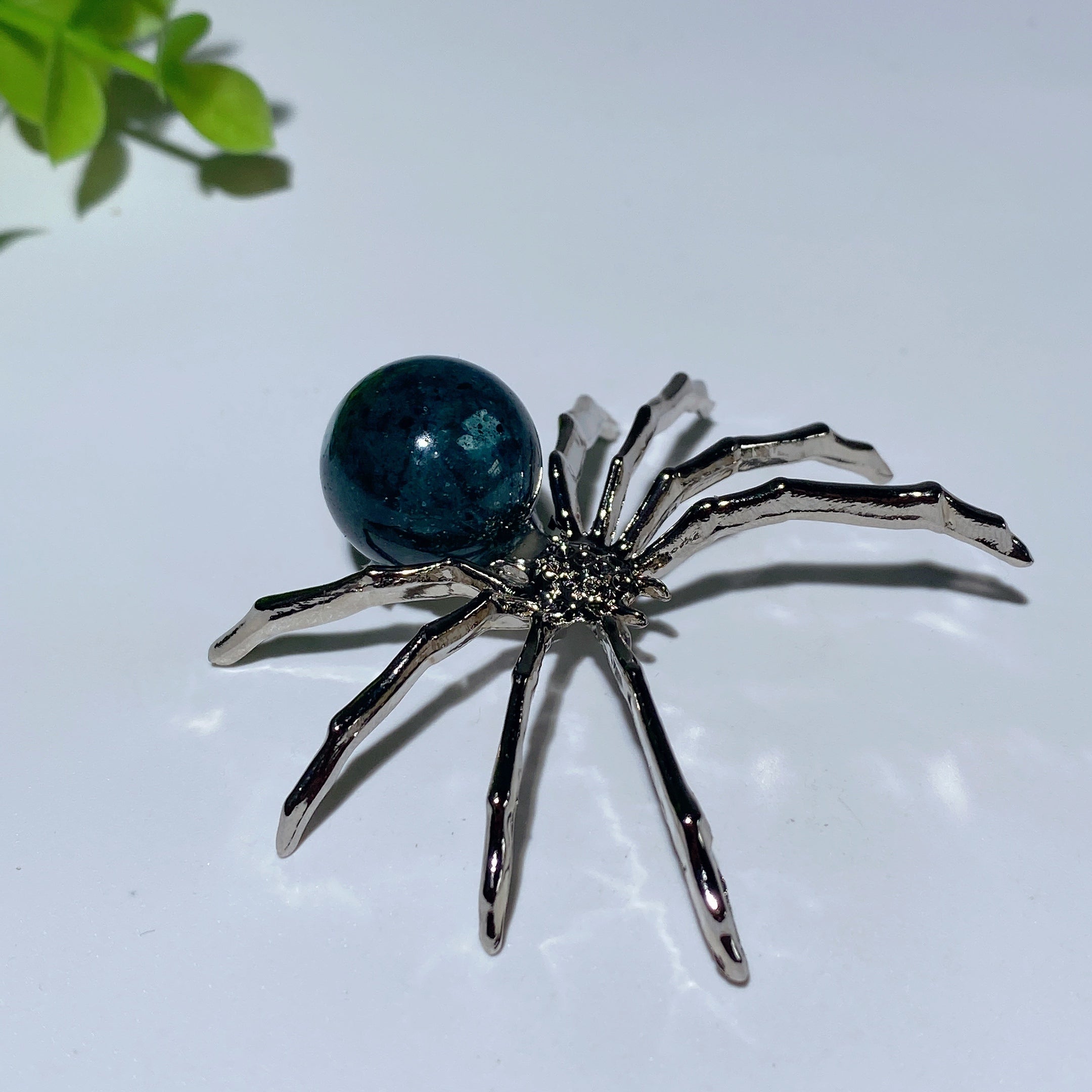 2.0 Inch Mixed Crystal Spider Figurine with Polished Gem Body
