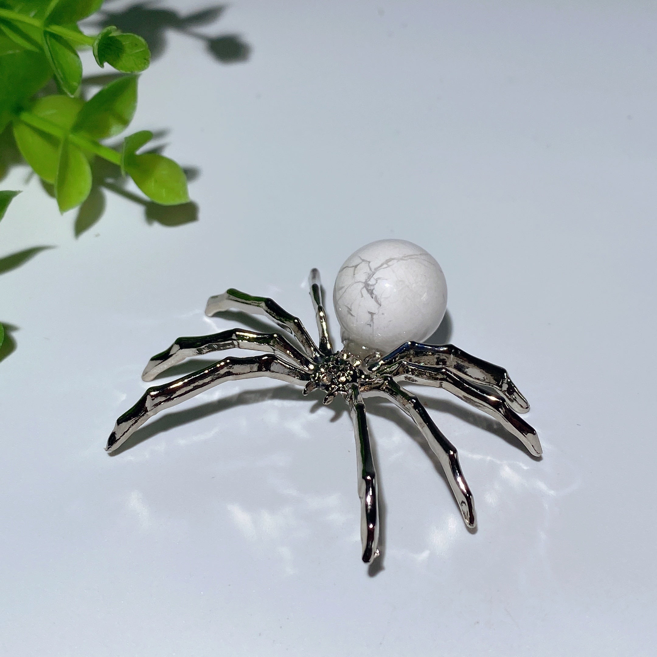 2.0 Inch Mixed Crystal Spider Figurine with Polished Gem Body