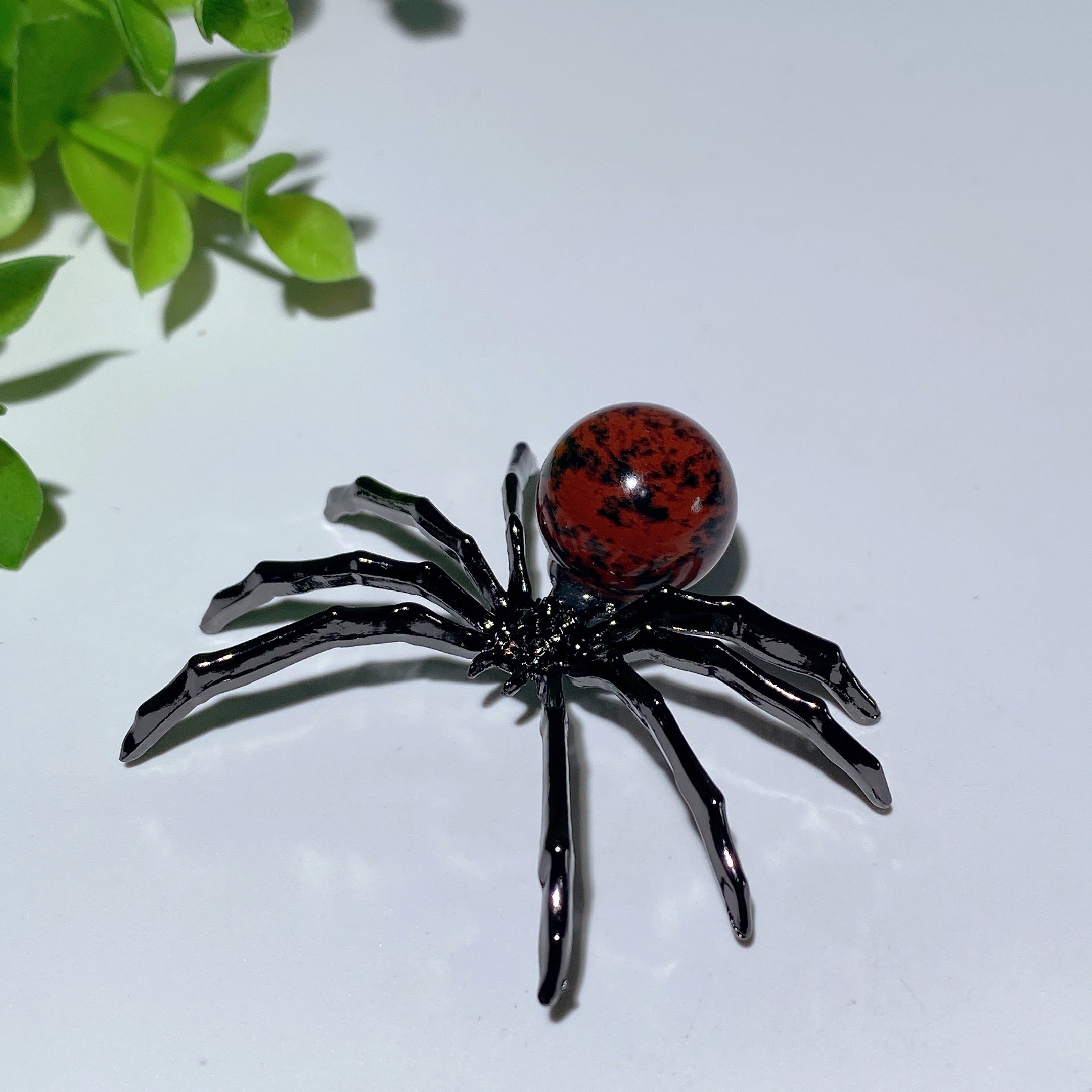2.0 Inch Mixed Crystal Spider Figurine with Polished Gem Body