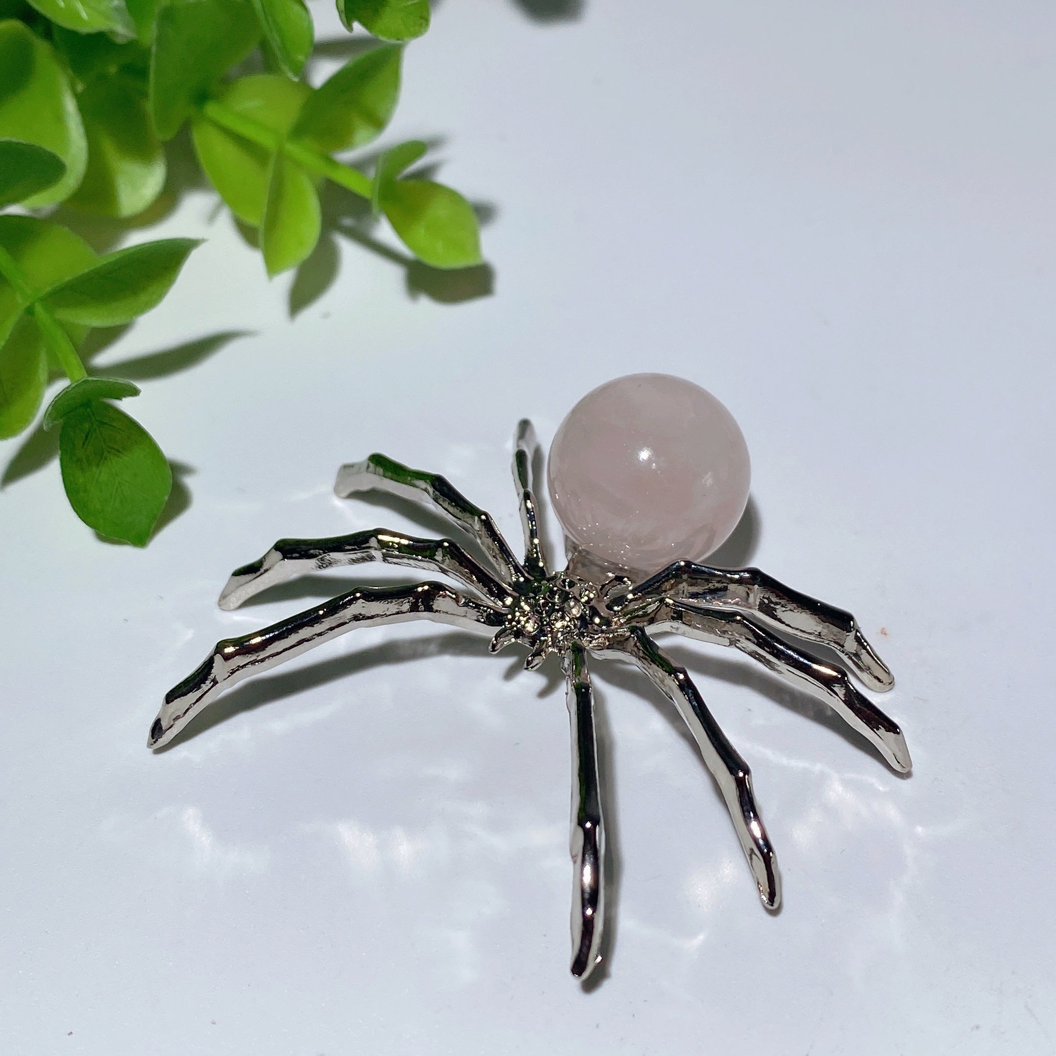 2.0 Inch Mixed Crystal Spider Figurine with Polished Gem Body