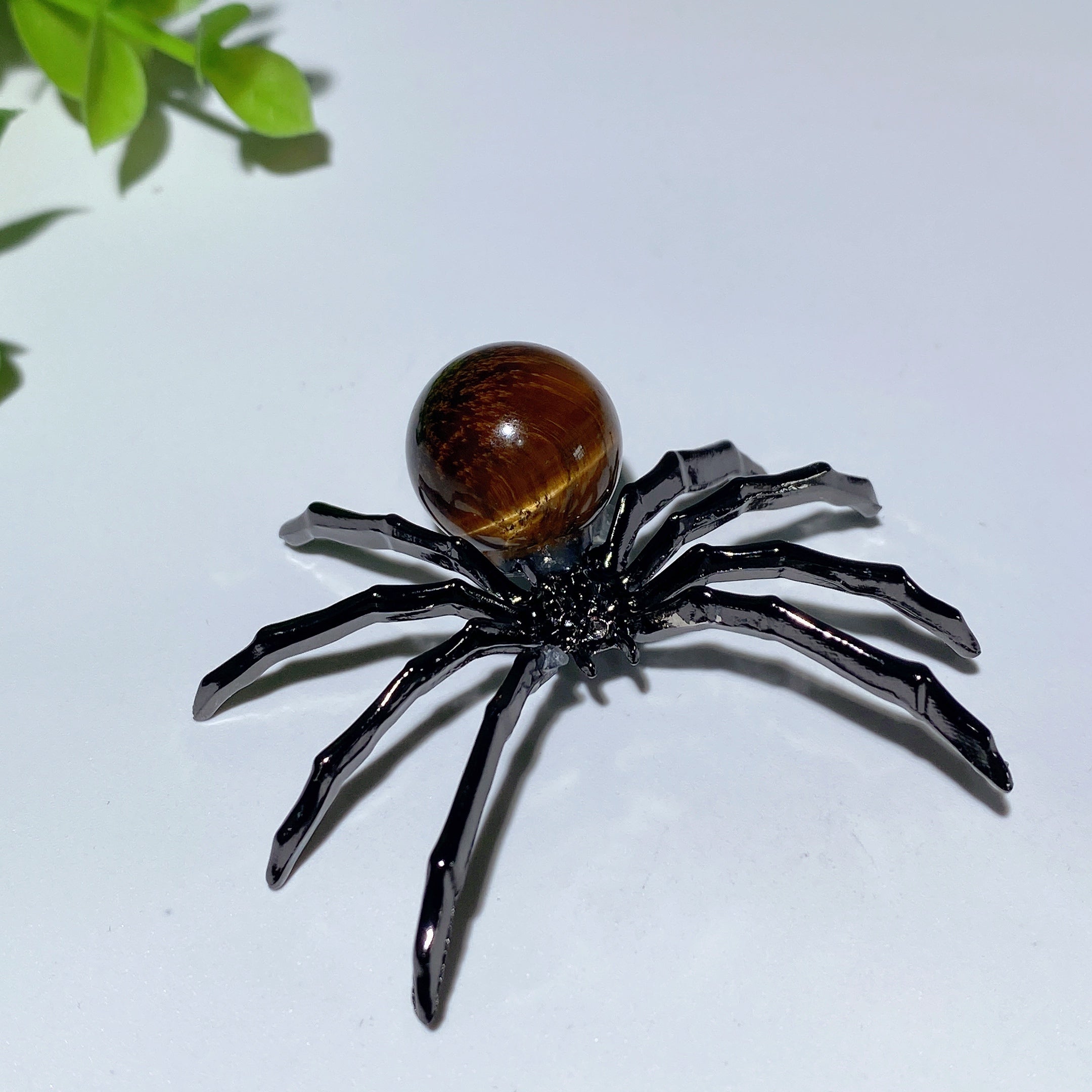 2.0 Inch Mixed Crystal Spider Figurine with Polished Gem Body