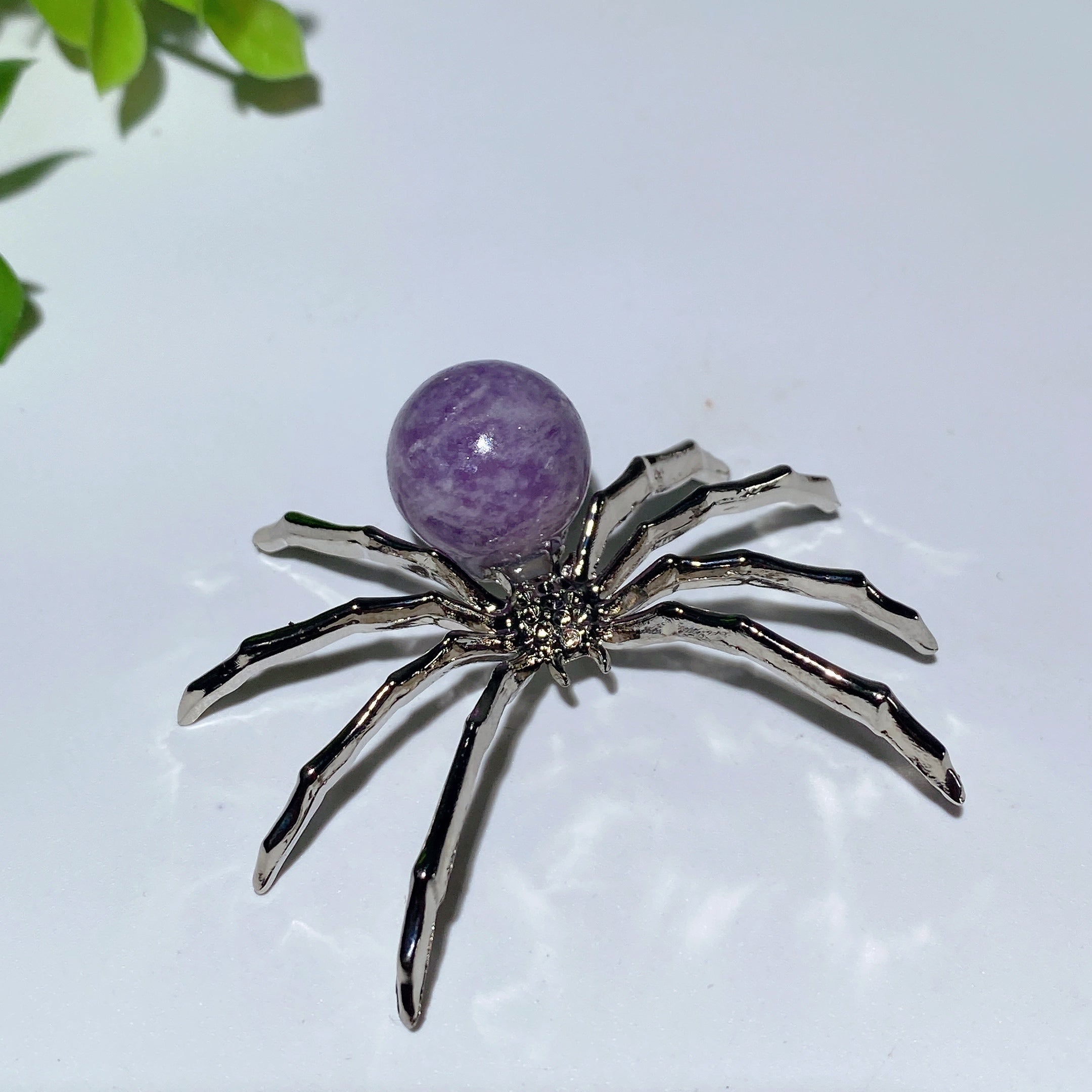 2.0 Inch Mixed Crystal Spider Figurine with Polished Gem Body