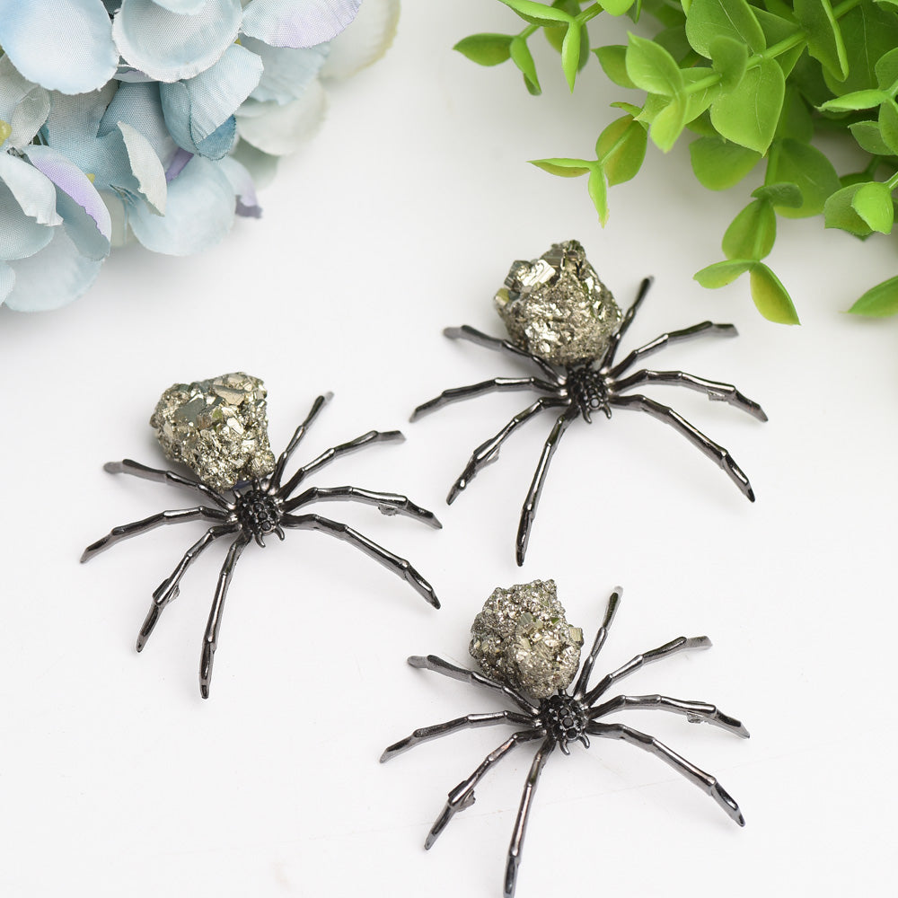 2.0 inch Raw Pyrite Stone Spider Crystal Specimen