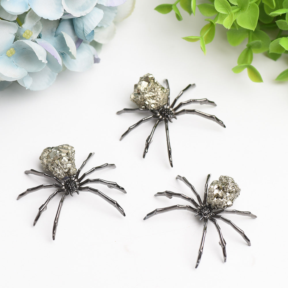 2.0 inch Raw Pyrite Stone Spider Crystal Specimen