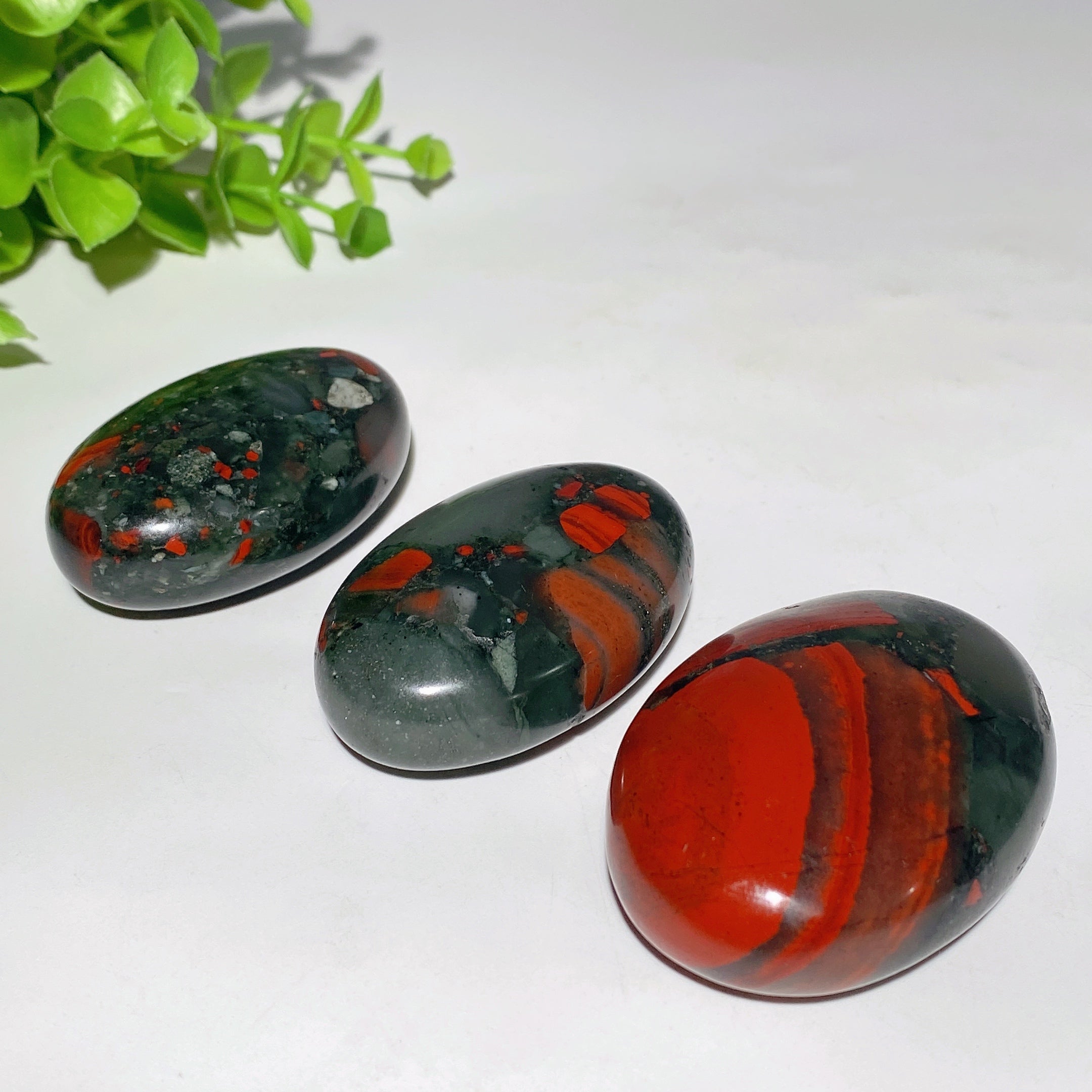 2.2-2.5 Inch Africa Blood Stone Healing Palm Stone