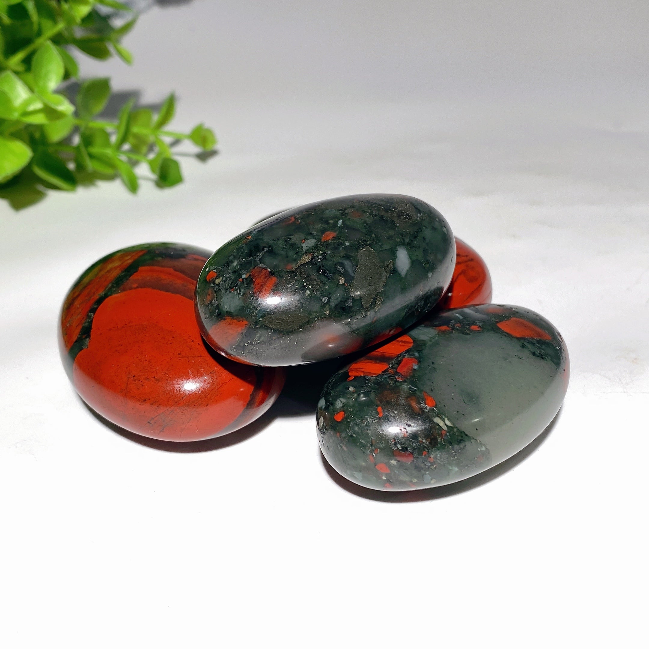 2.2-2.5 Inch Africa Blood Stone Healing Palm Stone