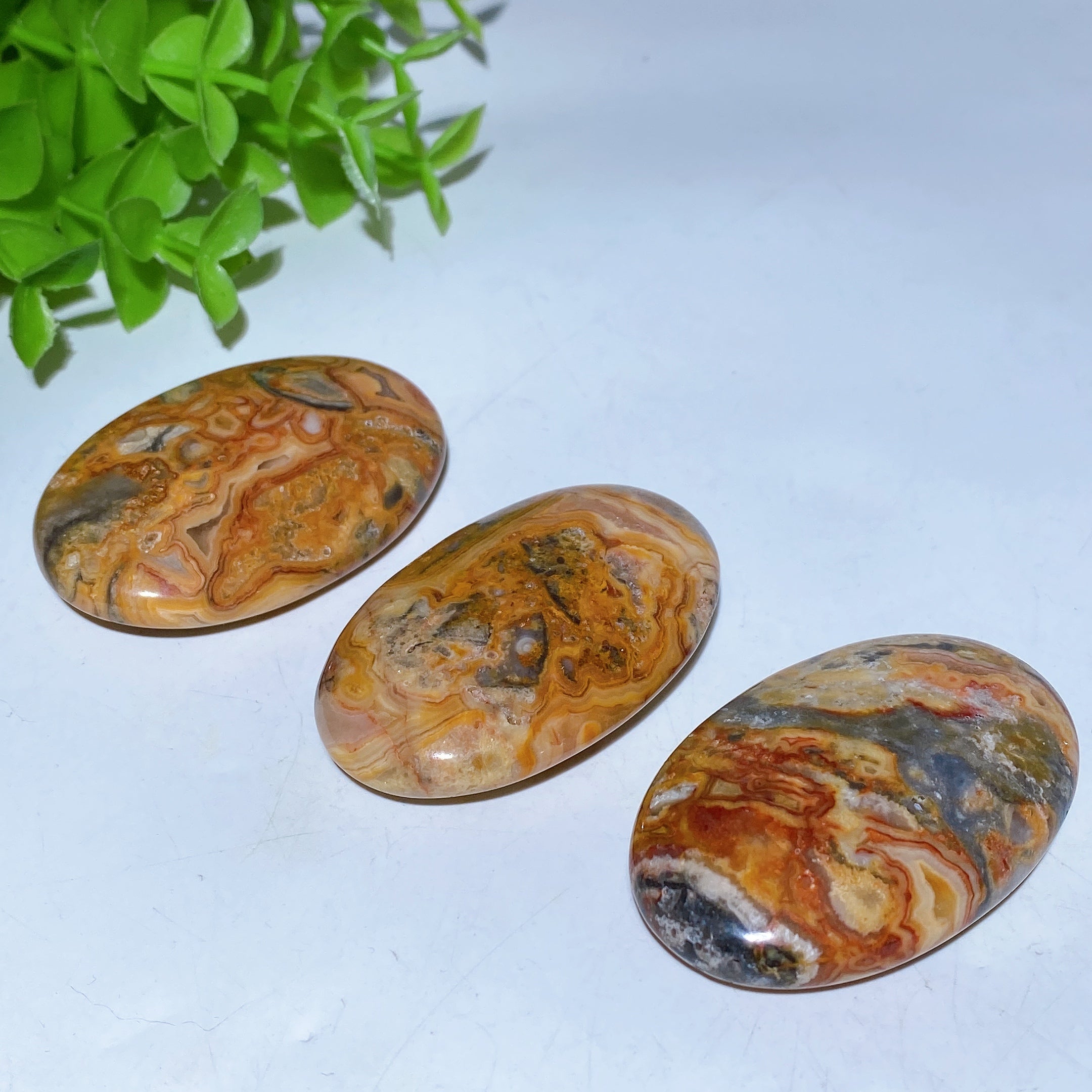 2.2 Inch Crazy Agate Multicolor Palm Stone Crystal Healing