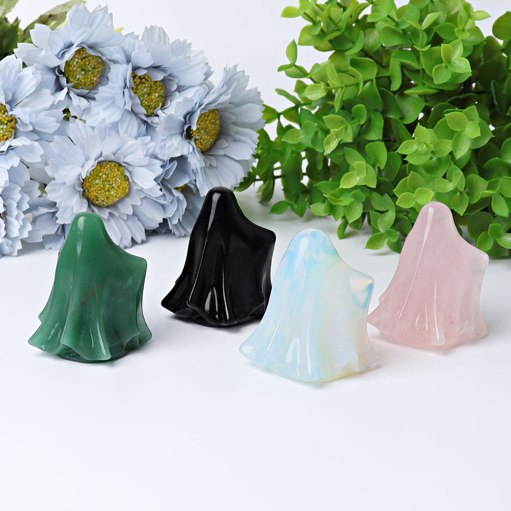 2.2 Inch Ghost Crystal Figurines Hand-Carved Healing Stones
