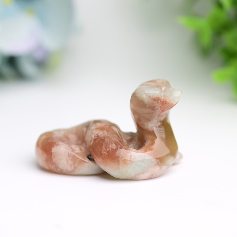 2.2 inch Hand Carved Crystal Snake Figurine for Healing