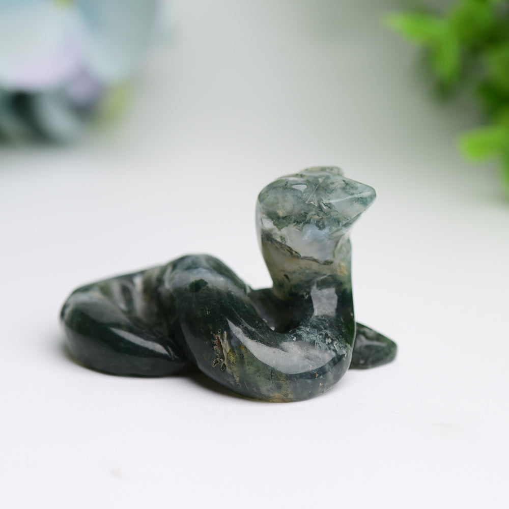 2.2 inch Hand Carved Crystal Snake Figurine for Healing