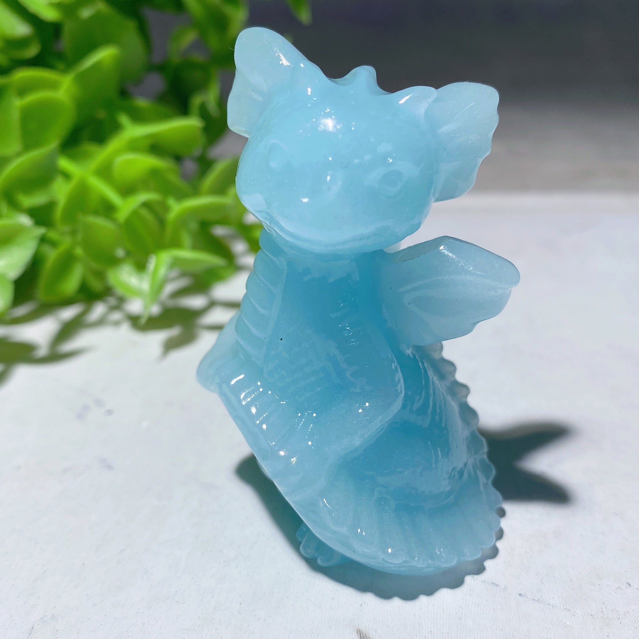2.2-inch Mixed Crystal Dragon Carving for Healing