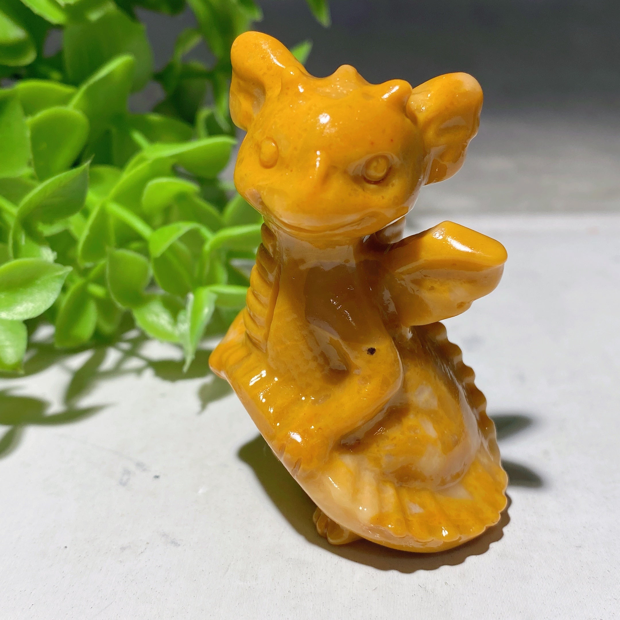 2.2-inch Mixed Crystal Dragon Carving for Healing
