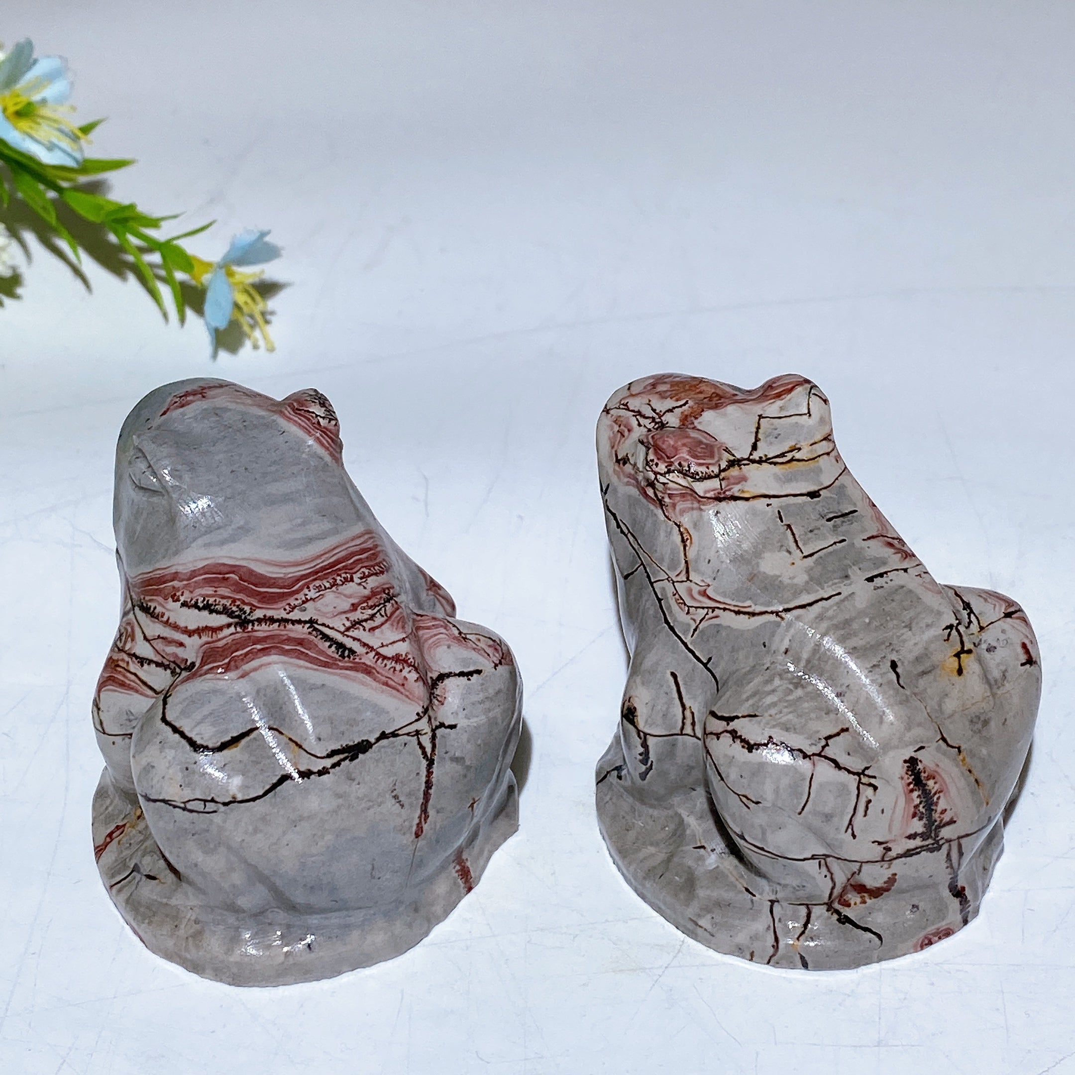 2.2 inch Picture Jasper Frog Figurine Carving