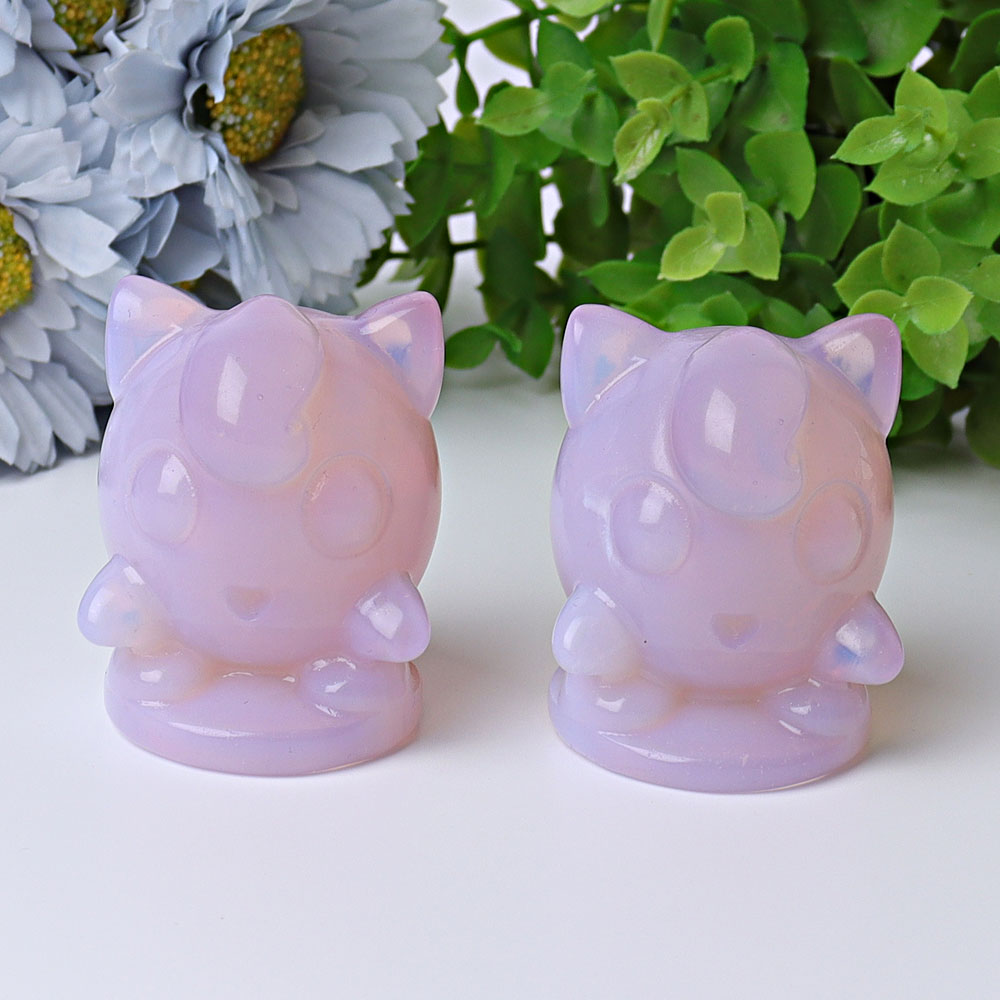 2.2-inch Pink Opalite Crystal Figurine Carving for Harmony