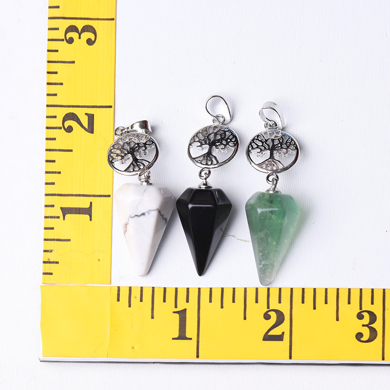 2.2" Multi-Stone Arrowhead Pendant for Spiritual Energy