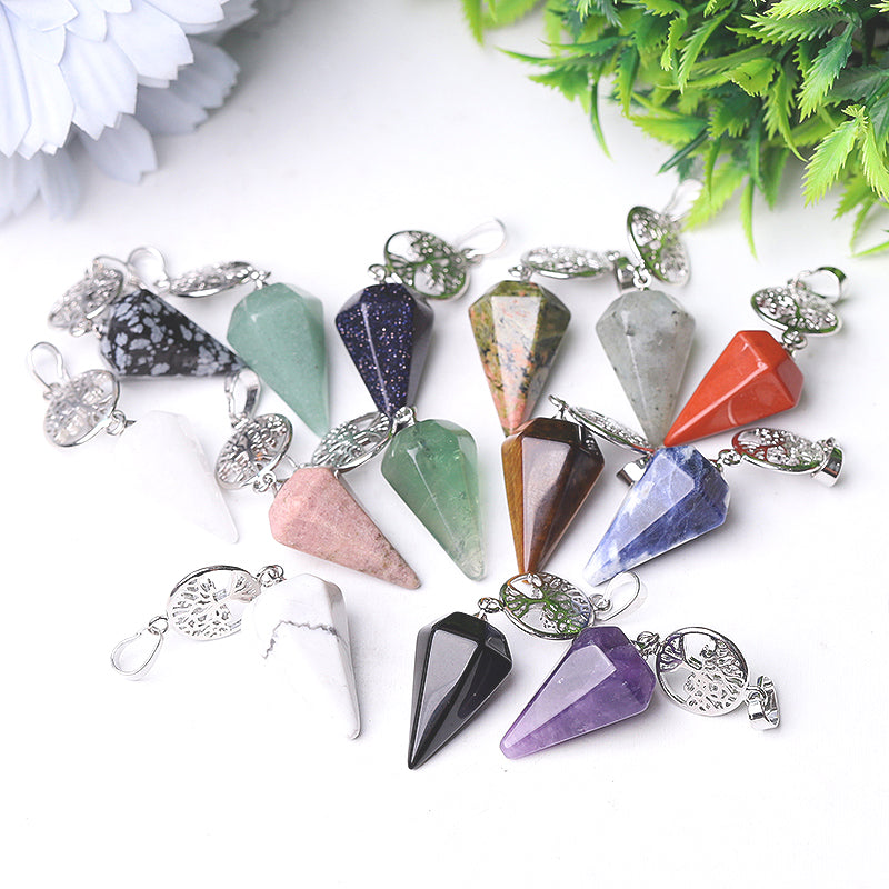 2.2" Multi-Stone Arrowhead Pendant for Spiritual Energy