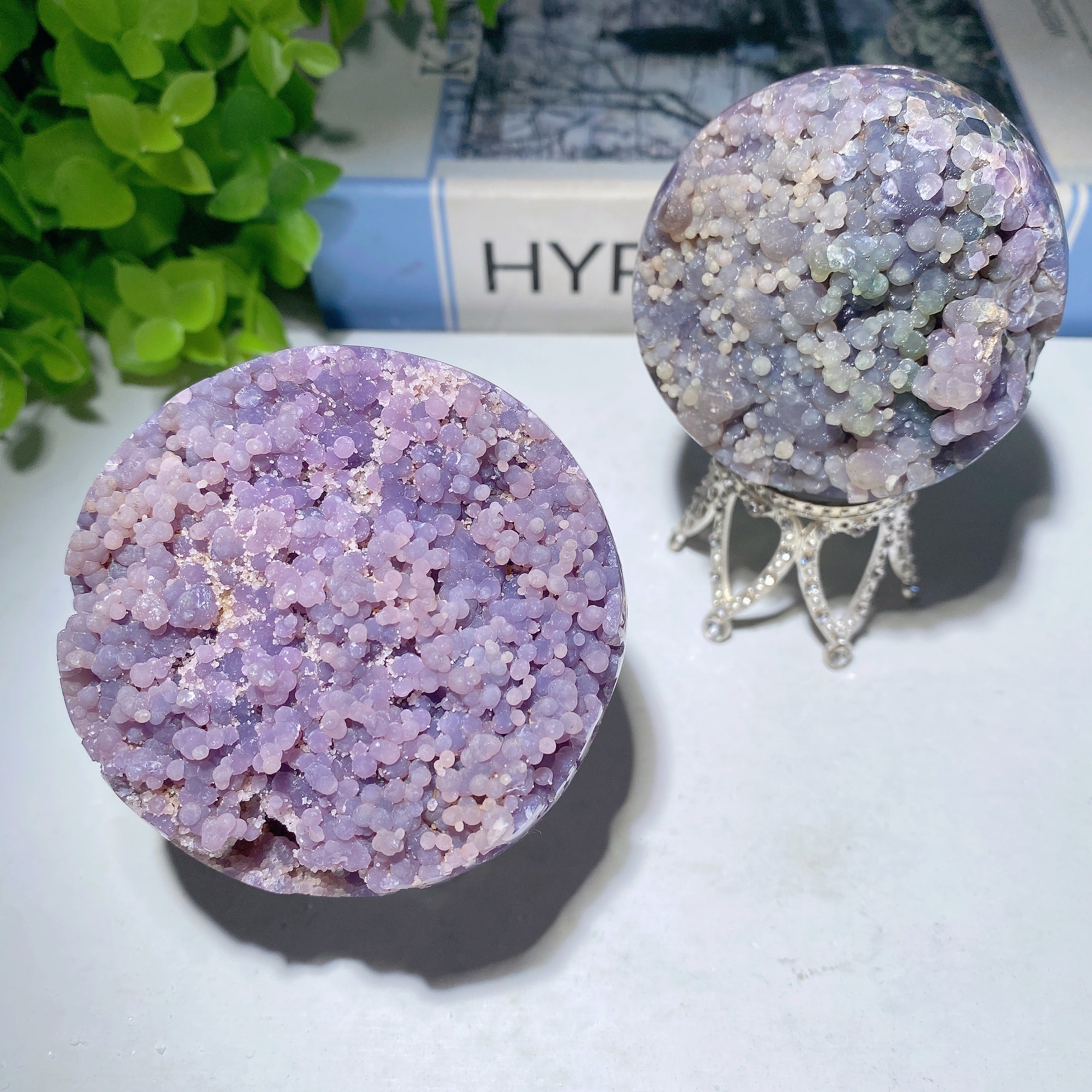 2.3-2.5 inch Grape Agate Sphere for Chakra Healing