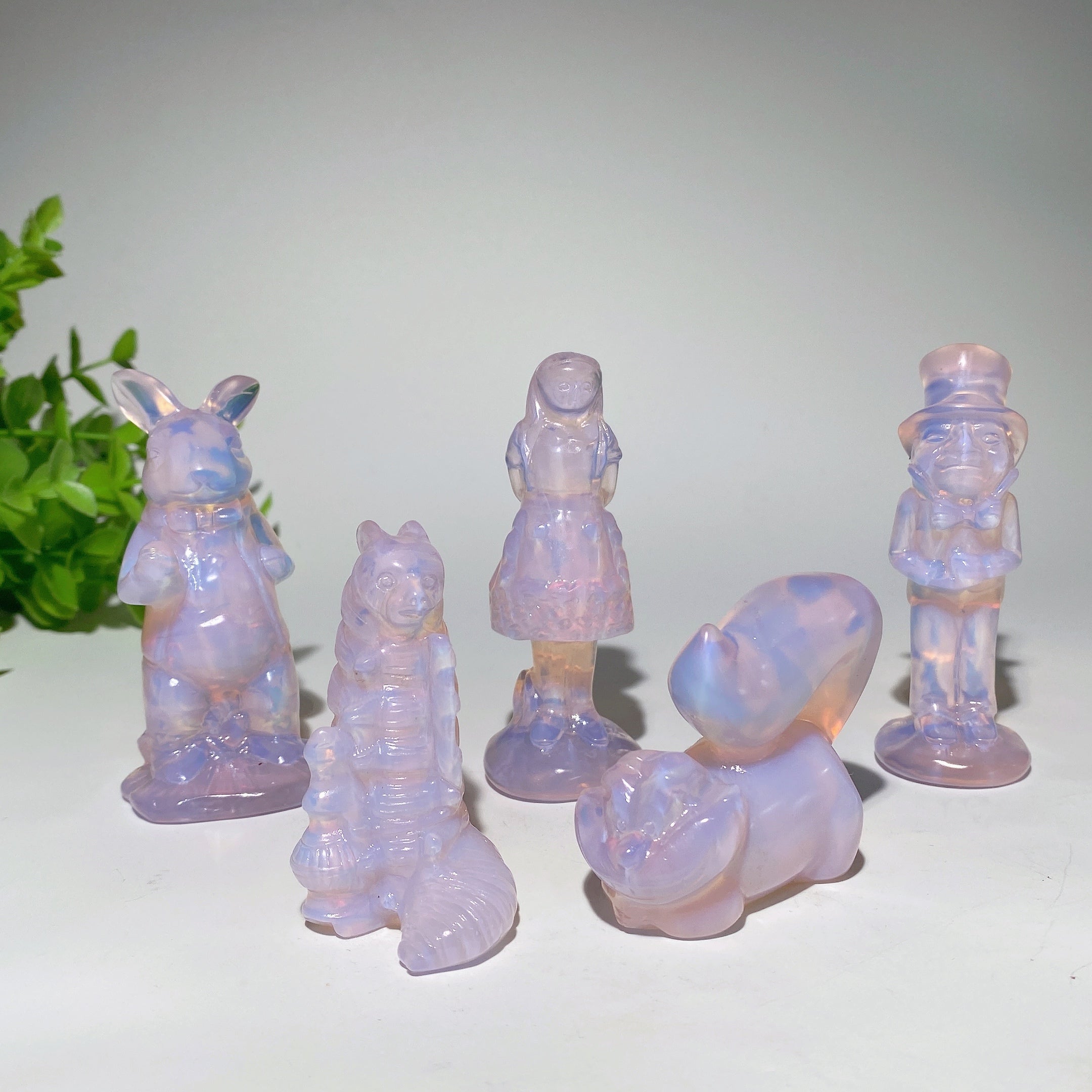 2.3-3.0in Pink Opalite Crystal Figurines Collection