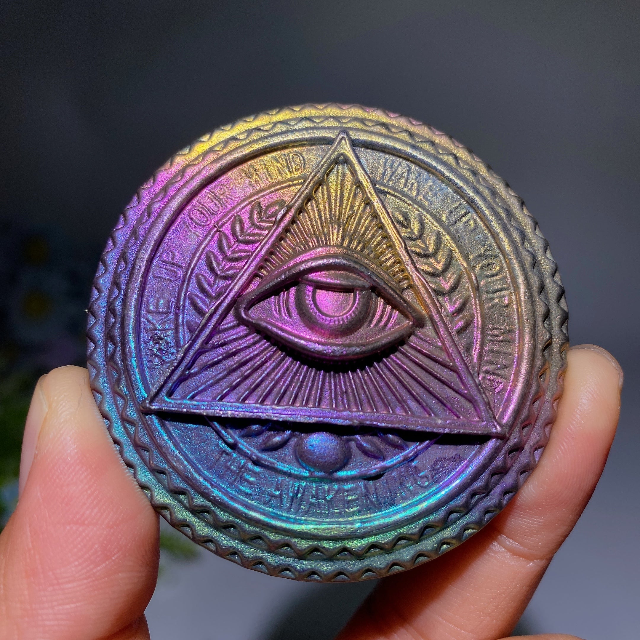 2.3-inch Bismuth Heru's Eye Crystal Healing Slab