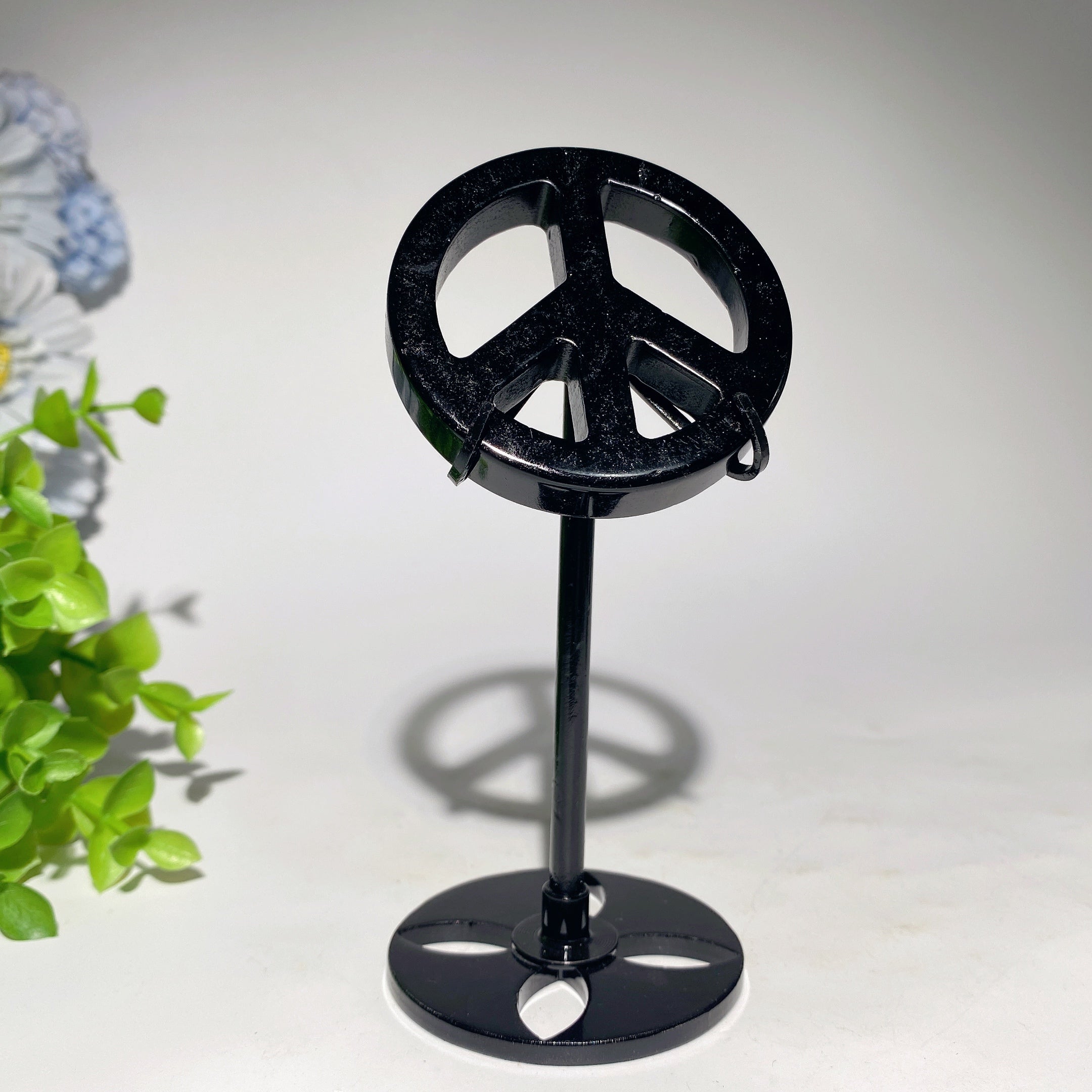 2.3 Inch Crystal Peace Sign Figurine for Healing & Decor