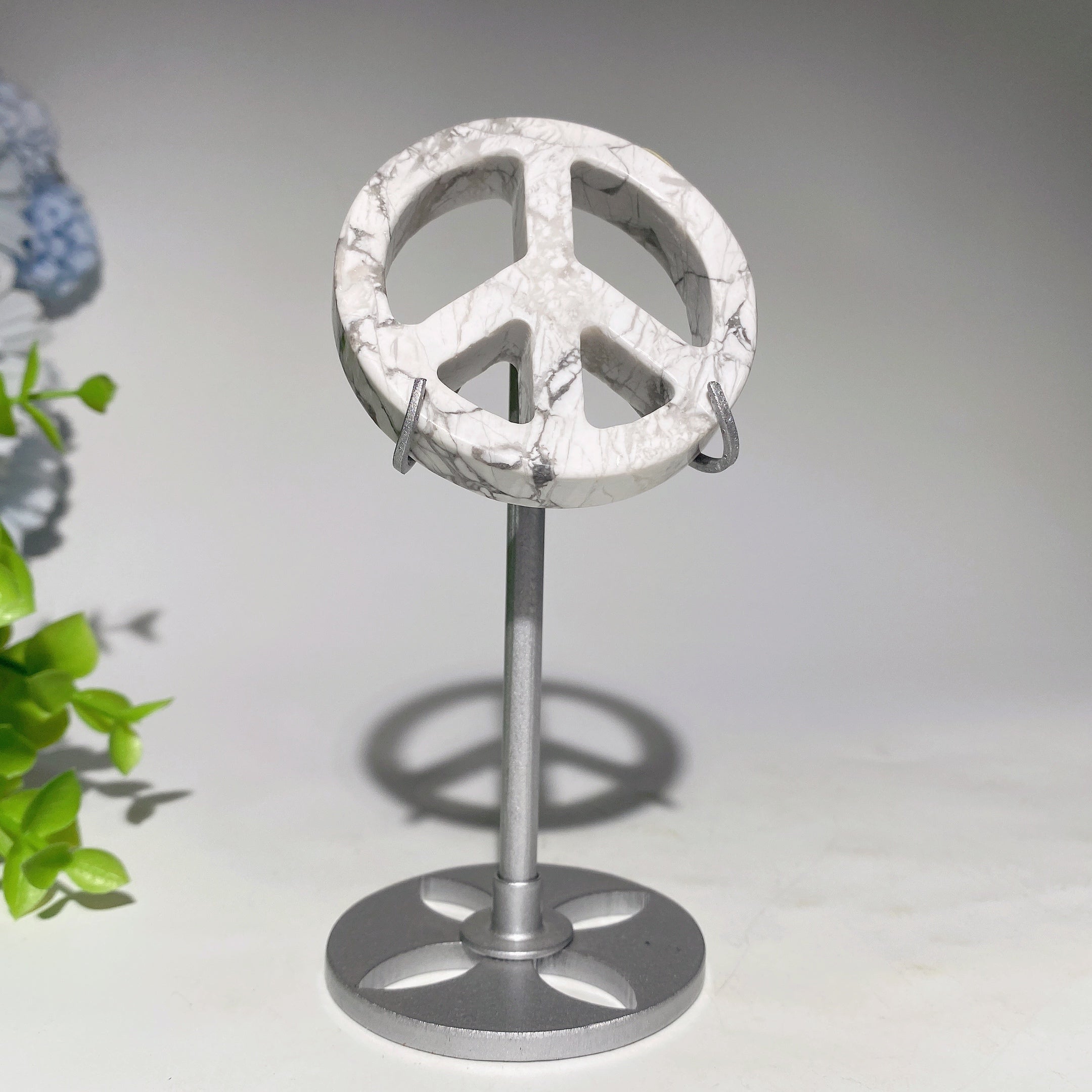 2.3 Inch Crystal Peace Sign Figurine for Healing & Decor